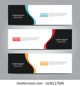 Vector abstract design web banner template. Web Design Elements - Header Design. Abstract geometric web banner template on grey background.Modern banner.