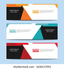 Vector abstract design web banner template. Web Design Elements - Header Design. Abstract geometric web banner template on grey background.Modern banner.