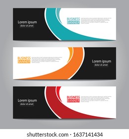 Vector abstract design web banner template. Web Design Elements - Header Design. Abstract geometric web banner template on grey background.Modern banner.