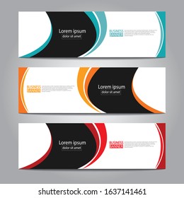Vector abstract design web banner template. Web Design Elements - Header Design. Abstract geometric web banner template on grey background.Modern banner.