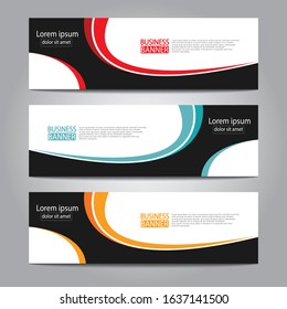 Vector abstract design web banner template. Web Design Elements - Header Design. Abstract geometric web banner template on grey background.Modern banner.