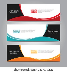 Vector abstract design web banner template. Web Design Elements - Header Design. Abstract geometric web banner template on grey background.Modern banner.