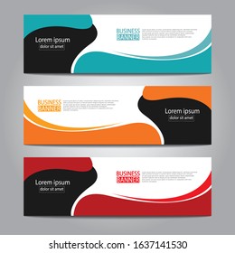 Vector abstract design web banner template. Web Design Elements - Header Design. Abstract geometric web banner template on grey background.Modern banner.