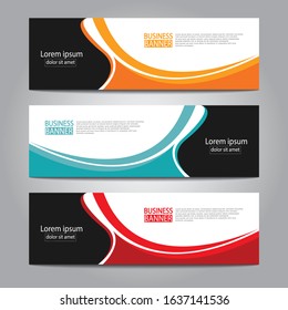Vector abstract design web banner template. Web Design Elements - Header Design. Abstract geometric web banner template on grey background.Modern banner.