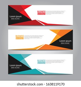 Vector abstract design web banner template. Web Design Elements - Header Design. Abstract geometric web banner template on grey background.Modern banner.