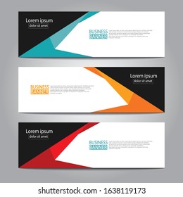 Vector abstract design web banner template. Web Design Elements - Header Design. Abstract geometric web banner template on grey background.Modern banner.