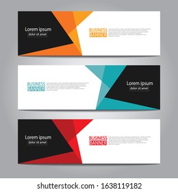 Vector abstract design web banner template. Web Design Elements - Header Design. Abstract geometric web banner template on grey background.Modern banner.
