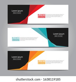 Vector abstract design web banner template. Web Design Elements - Header Design. Abstract geometric web banner template on grey background.Modern banner.