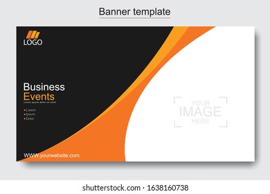 Vector abstract design web banner template. Web Design Elements - Header Design. Abstract geometric web banner template on grey background.Modern banner.