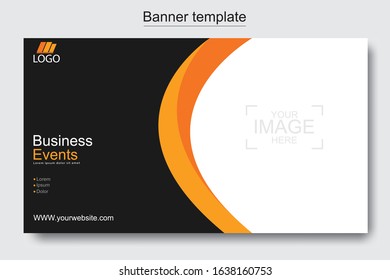 Vector abstract design web banner template. Web Design Elements - Header Design. Abstract geometric web banner template on grey background.Modern banner.