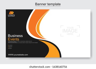 Vector abstract design web banner template. Web Design Elements - Header Design. Abstract geometric web banner template on grey background.Modern banner.