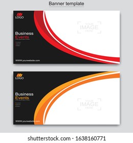 Vector abstract design web banner template. Web Design Elements - Header Design. Abstract geometric web banner template on grey background.Modern banner.