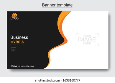 Vector abstract design web banner template. Web Design Elements - Header Design. Abstract geometric web banner template on grey background.Modern banner.