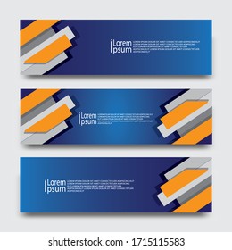 Vector abstract design web banner template. Web Design Elements - Header Design. Abstract geometric web banner template on blue background.Modern banner.