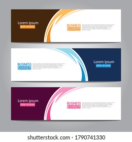Vector abstract design web banner template. Web Design Elements - Header Design. Abstract geometric web banner template on grey background.Modern banner.