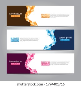 Vector abstract design web banner template. Web Design Elements - Header Design. Abstract geometric web banner template on grey background.Modern banner.