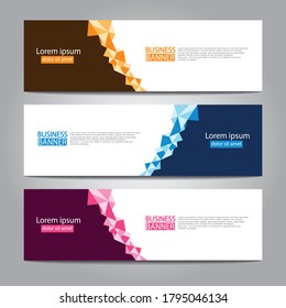 Vector abstract design web banner template. Web Design Elements - Header Design. Abstract geometric web banner template on grey background.Modern banner.