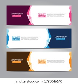 Vector abstract design web banner template. Web Design Elements - Header Design. Abstract geometric web banner template on grey background.Modern banner.