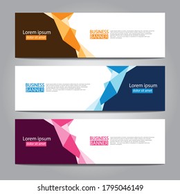 Vector abstract design web banner template. Web Design Elements - Header Design. Abstract geometric web banner template on grey background.Modern banner.