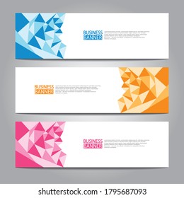 Vector abstract design web banner template. Web Design Elements - Header Design. Abstract geometric web banner template on grey background.Modern banner.