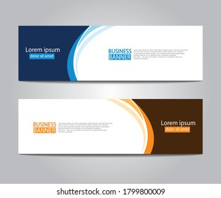 Plantilla de banner web de diseño abstracto de vectores. Elementos de diseño web - Diseño de encabezado. Resumen de la plantilla geométrica de banner web sobre fondo gris.Banner moderno.