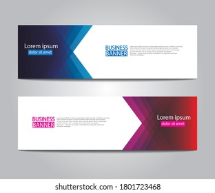 Vector abstract design web banner template. Web Design Elements - Header Design. Abstract geometric web banner template on grey background.Modern banner.