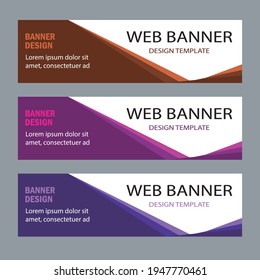Vector abstract design web banner template. Web Design Elements - Header Design. Abstract geometric web banner template on grey background. Modern banner.