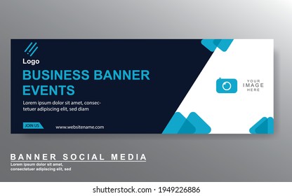 Plantilla de banner web de diseño abstracto de vectores. Elementos de diseño web - Diseño de encabezado. Resumen de la plantilla geométrica de banner web sobre fondo gris.Banner moderno.