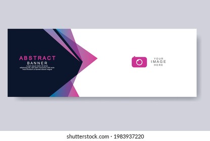Plantilla de banner web de diseño abstracto de vectores. Elementos de diseño web - Diseño de encabezado. Resumen de la plantilla geométrica de banner web sobre fondo gris.Banner moderno.