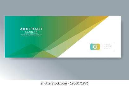 Plantilla de banner web de diseño abstracto de vectores. Elementos de diseño web - Diseño de encabezado. Resumen de la plantilla geométrica de banner web sobre fondo gris.Banner moderno.