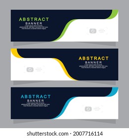 Plantilla de banner web de diseño abstracto de vectores. Elementos de diseño web - Diseño de encabezado. Resumen de la plantilla geométrica de banner web sobre fondo gris.Banner moderno.