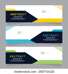 Plantilla de banner web de diseño abstracto de vectores. Elementos de diseño web - Diseño de encabezado. Resumen de la plantilla geométrica de banner web sobre fondo gris.Banner moderno.