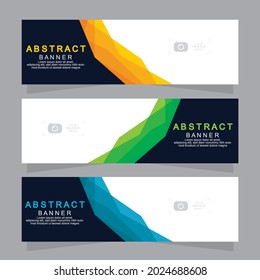 Web-Banner-Vorlage für abstraktes Vektordesign. Webdesign-Elemente - Header-Design. Abstrakte geometrische Webbanner-Vorlage auf grauem Hintergrund.Moderner Banner.
