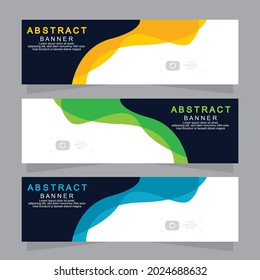 Web-Banner-Vorlage für abstraktes Vektordesign. Webdesign-Elemente - Header-Design. Abstrakte geometrische Webbanner-Vorlage auf grauem Hintergrund.Moderner Banner.