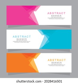 Plantilla de banner web de diseño abstracto de vectores. Elementos de diseño web - Diseño de encabezado. Resumen de la plantilla geométrica de banner web sobre fondo gris.Banner moderno.