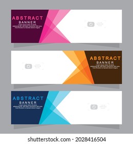 Vector abstract design web banner template. Web Design Elements - Header Design. Abstract geometric web banner template on grey background.Modern banner.