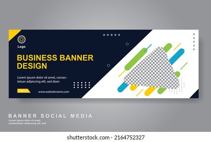 Plantilla de banner web de diseño abstracto de vectores. Elementos de diseño web - Diseño de encabezado. Resumen de la plantilla geométrica de banner web sobre fondo gris.Banner moderno.
