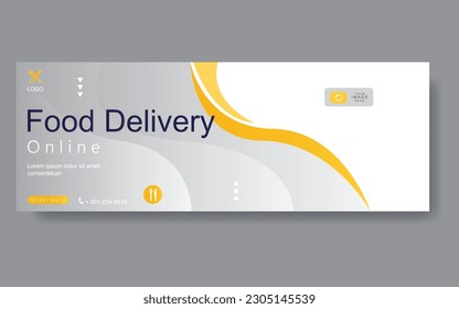 Vector abstract design web banner template. food delivery service or online food order application,modern banner.