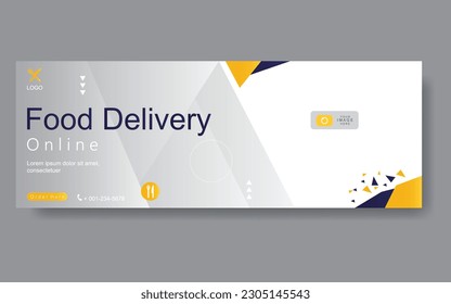 Vector abstract design web banner template. food delivery service or online food order application,modern banner.