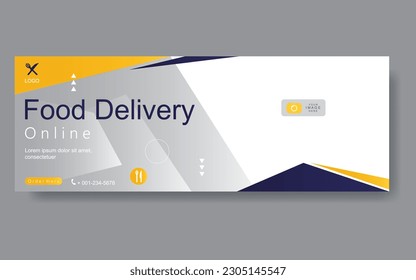 Vector abstract design web banner template. food delivery service or online food order application,modern banner.