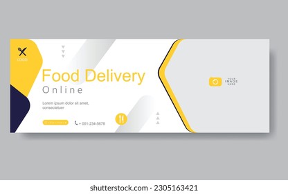 Vector abstract design web banner template. food delivery service or online food order application,modern banner.