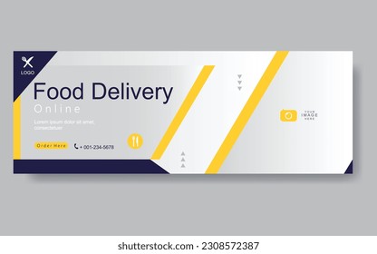 Vector abstract design web banner template. food delivery service or online food order application,modern banner.