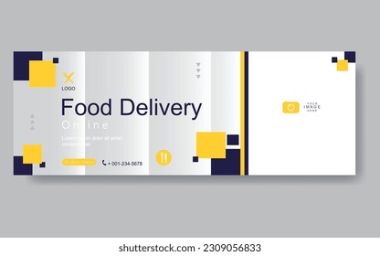 Vector abstract design web banner template. food delivery service or online food order application,modern banner.