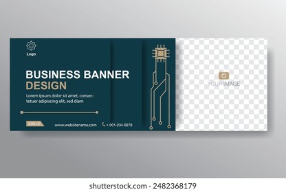 Vektorgrafik abstraktes Design Web Banner Vorlage. Webdesign Elemente - Kopfzeilendesign. Abstrakte geometrische Web Banner Vorlage auf grauem Hintergrund. Modern.