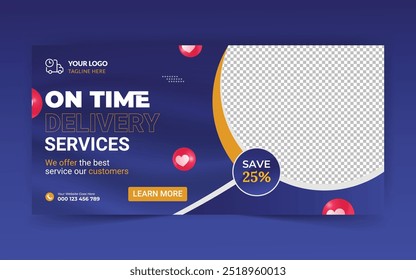 Vector abstract design web banner template. food delivery service or online food order application modern banner.