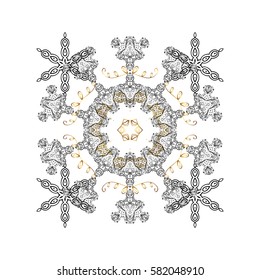 Vector abstract design in white colors. White snowflakes and dots on white background.
