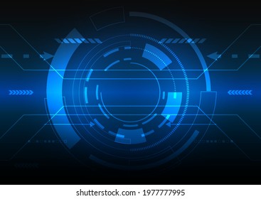 Vector abstract digital background, Hi tech digital technology concept, Blue light cyberspace