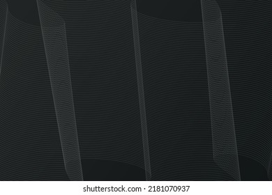 Vector abstract digital black and white background, grid of wavy lines.