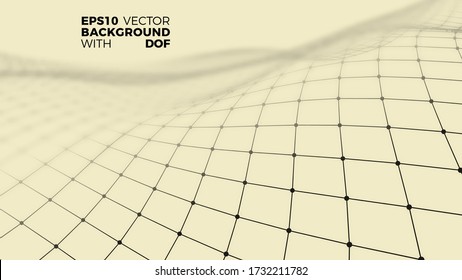 Vector abstract digital landscape with DOF