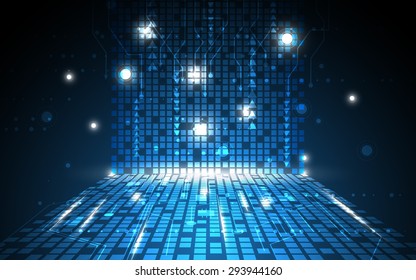 vector abstract digital rectangle pattern technology concept background